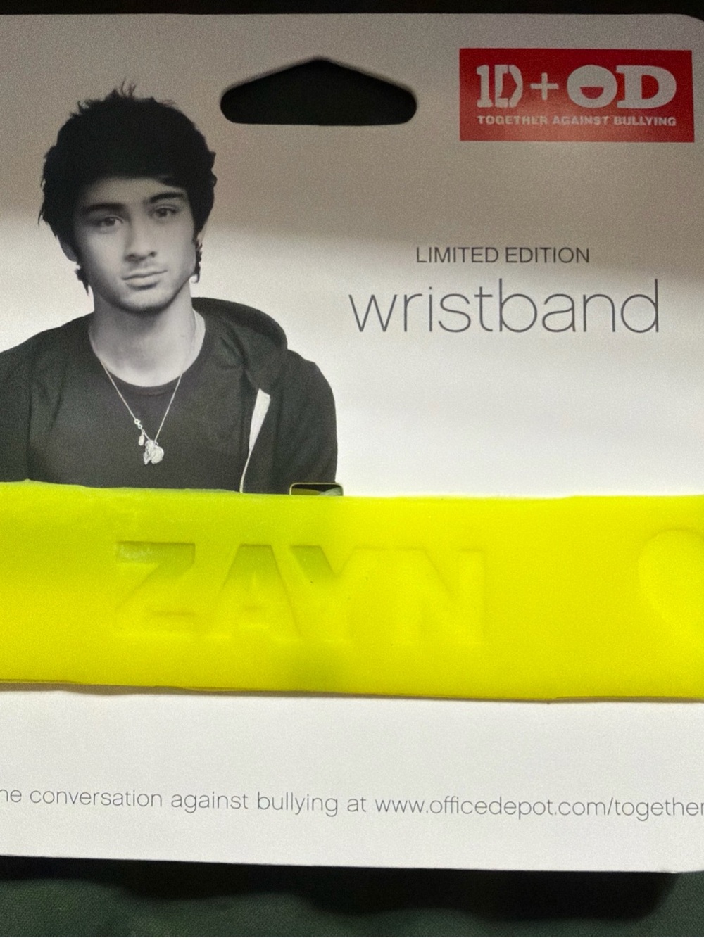 Rare One Direction Zayn Malik Limited Edition Wristband NWT
